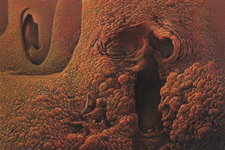 Image similar to insanely detailed art, colorfully, zdzislaw beksinski