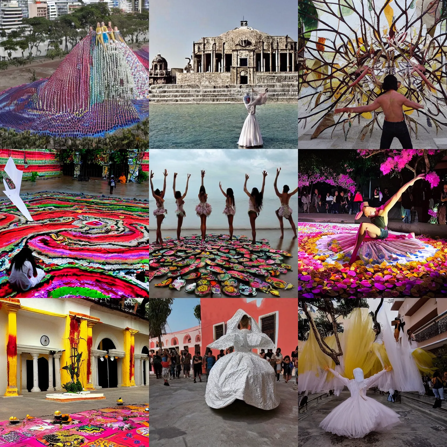 Prompt: the most Beautiful!! conceptual art performance in Mexico