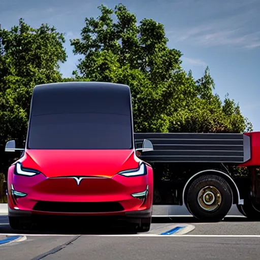 Image similar to tesla hovering truck