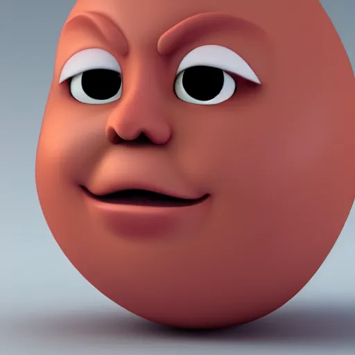 Image similar to onion. very sad face. big sad eyes. sad lips. crying. big tears. cartoon, 3 d render