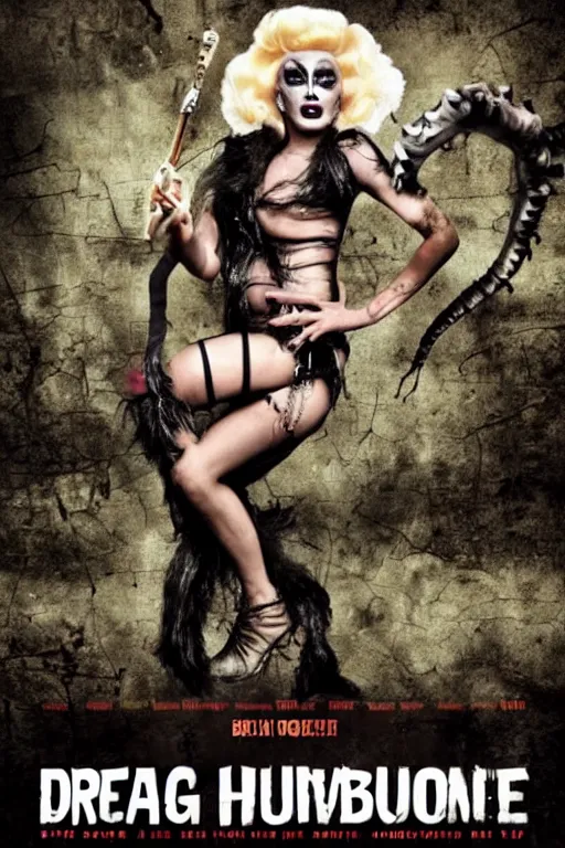 Image similar to drag queen monster post - apocalyptic horror movie poster