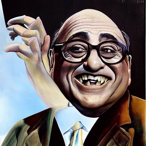 Image similar to Danny Devito painting by Salvador Dalí