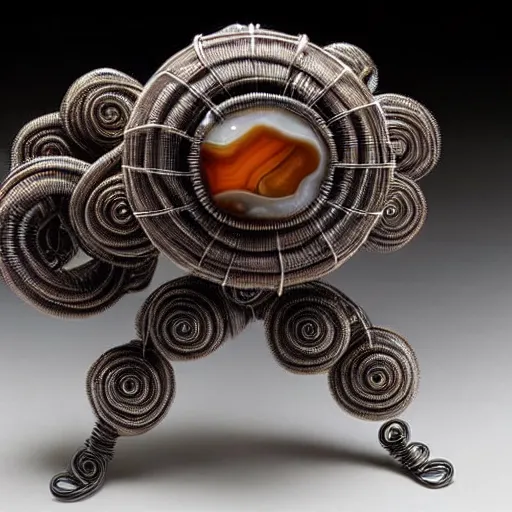 Image similar to Dodge Charge model made of wire and sea agate, highly detailed, intricate, elaborate