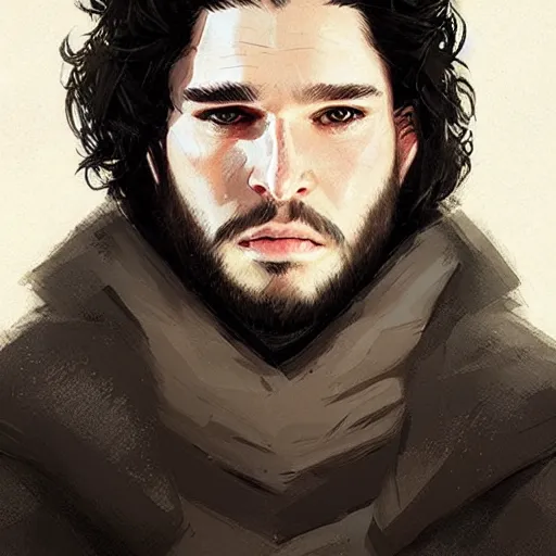 Image similar to portrait of jon snow with a very large nose by greg rutkowski, ridiculous, attractive, highly detailed portrait, scifi, digital painting, artstation, concept art, smooth, sharp foccus ilustration, artstation hq ”