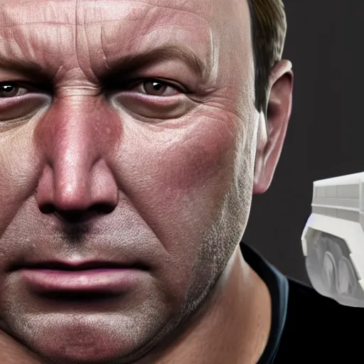 Image similar to hyperrealistic mixed media image of info wars alex jones wasted in gta v, stunning 3 d render inspired art by xiang duan and thomas eakes and greg rutkowski, perfect facial symmetry, hyper realistic texture, realistic, highly detailed attributes and atmosphere, dim volumetric cinematic lighting, 8 k octane detailed render, post - processing, masterpiece,