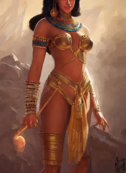 Prompt: An beautiful digital painting of a lovely lovely egyptian princess, by Stanley Artgerm Lau, frank frazetta, Rossdraws, James Jean, gerald brom, Andrei Riabovitchev, Marc Simonetti, and Sakimichan, trending on artstation, SFW version