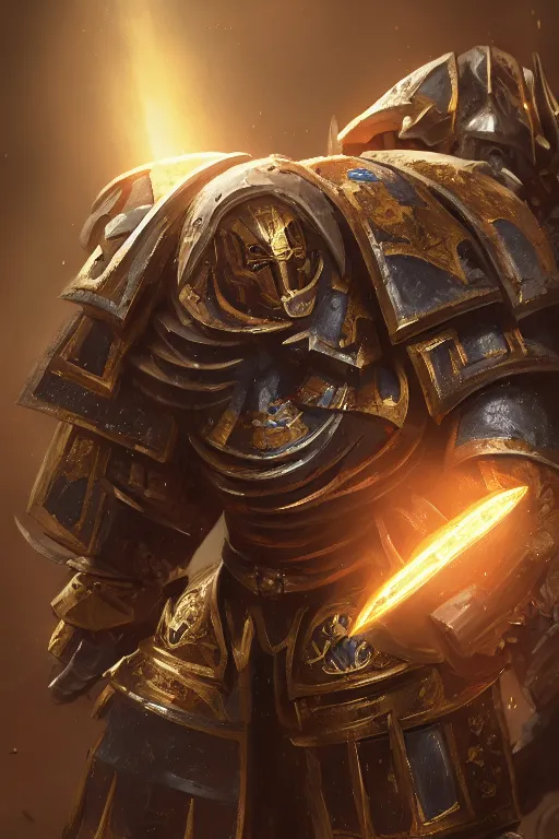 Image similar to armor portrait heros warhammer 4 0 k horus heresy fanart - the primarchs emperor by johannes helgeson animated with vfx concept artist & illustrator global illumination ray tracing hdr fanart arstation zbrush central hardmesh 8 k octane renderer comics stylized