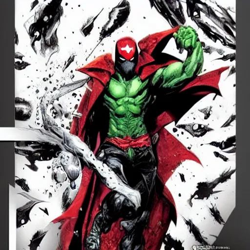 Prompt: Spawn from marvel comics in the style of lee bermejo and greg rutkowski