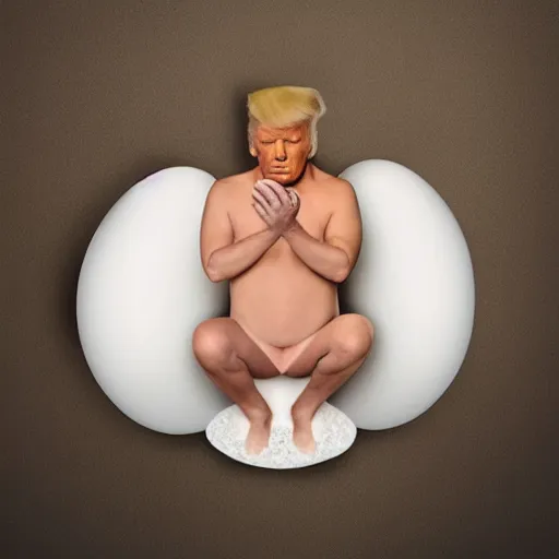 Image similar to Donald Trump in an eggshell photographed by Anne Geddes