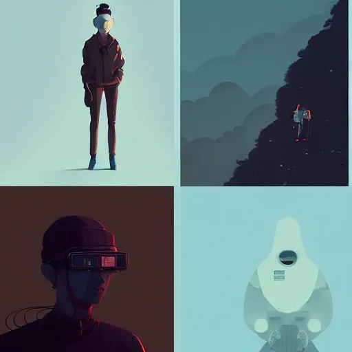 Image similar to portrait of fog bionic vogue, james jean by atey ghailan, by greg rutkowski, by simon stalenhag, by greg tocchini, by james gilleard, by joe fenton, by kaethe butcher dynamic lighting, gradient light blue, brown, blonde cream and white color scheme, grunge aesthetic