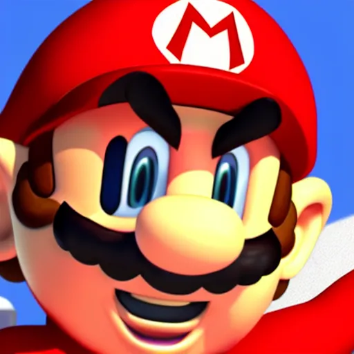 Prompt: 3 d render of mario without a hat, nintendo game