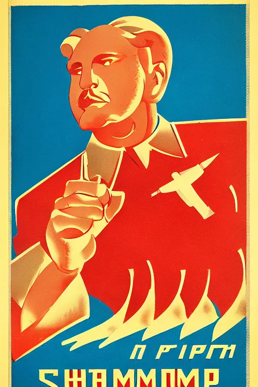 Image similar to Soviet Propaganda Poster for shrimp party