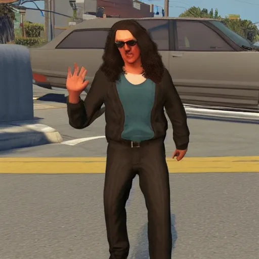 Image similar to weird Al as a character in gta 5