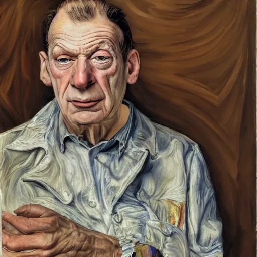 Prompt: high quality high detail painting by lucian freud, hd, portrait of mad jack nicolson