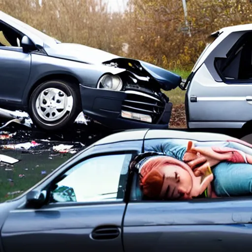 Image similar to car accident but the victims are multiple smartphones