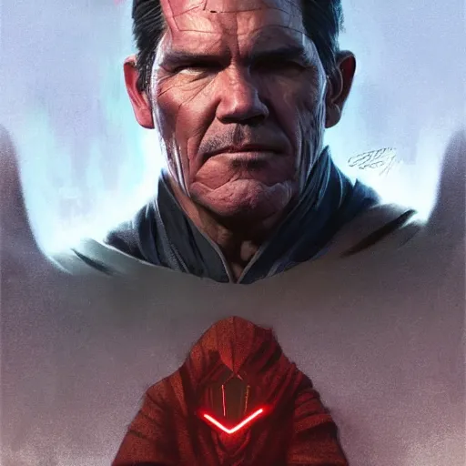 Image similar to A portrait of Josh Brolin, sith, star wars art, art by greg rutkowski, matte painting, trending on artstation