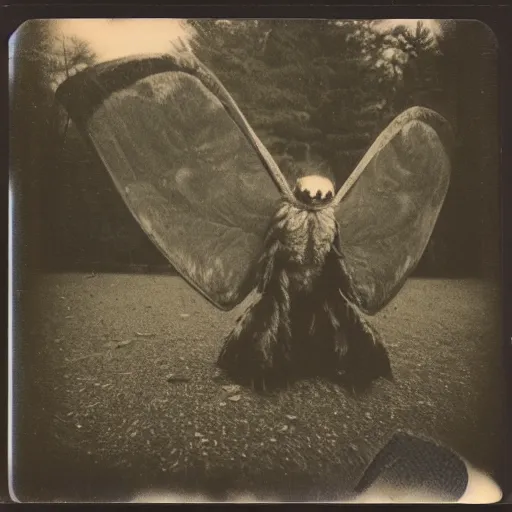 Prompt: Polaroid photo of mothman