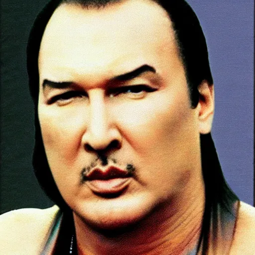 Prompt: Steven Seagal trading card