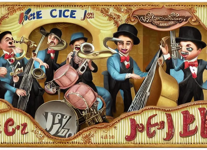 Image similar to the ice cream jazz band, lowbrow, matte painting, 3 - d highly detailed, in the style of mark ryden,