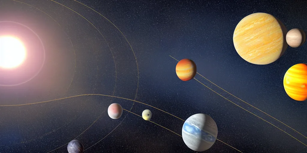 solar system, the sun in the center, planets, earth, | Stable Diffusion ...