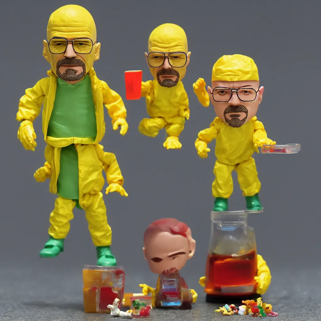 Image similar to breaking bad action figure, small figure, happy meal toy, photo