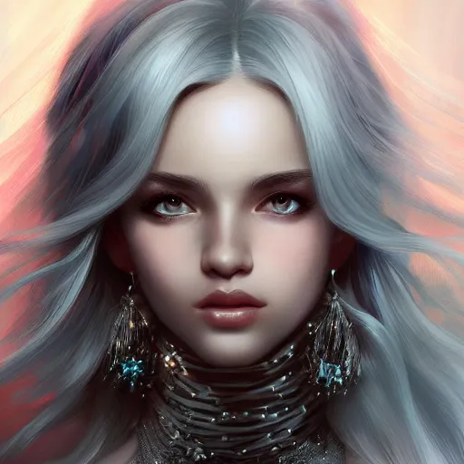 Prompt: teen girl, silver hair, gorgeous, amazing, elegant, intricate, highly detailed, digital painting, artstation, concept art, sharp focus, illustration, art by Ross tran