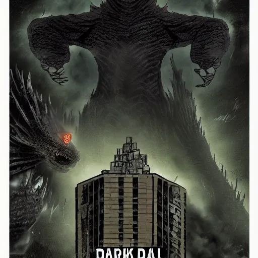 Image similar to dark tower, godzilla, overgrown, last day alive