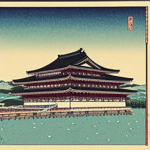 Prompt: the Imperial Palace,Hasui Kawase