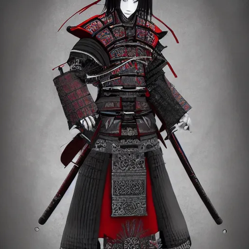 Image similar to Male Victorian Gothic Samurai, hd, intricate, bloodborne, 8k, digital art