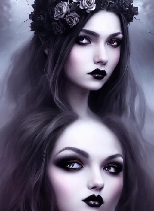Image similar to ( ( gothic # ) ) princess portrait *. *. by artgerm * *, highly detailded