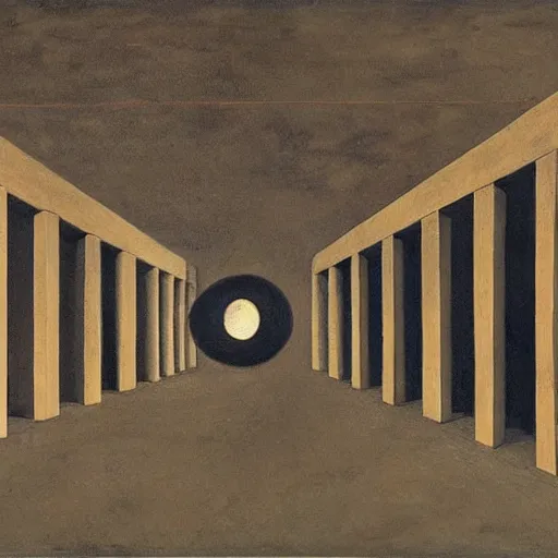 Prompt: a parade of disconnected images : obscure corners of nameless interiors, astronomical diagrams projecting the distances between celestial bodies, a painting by giorgio de chirico, a list of unpopular anagrams.