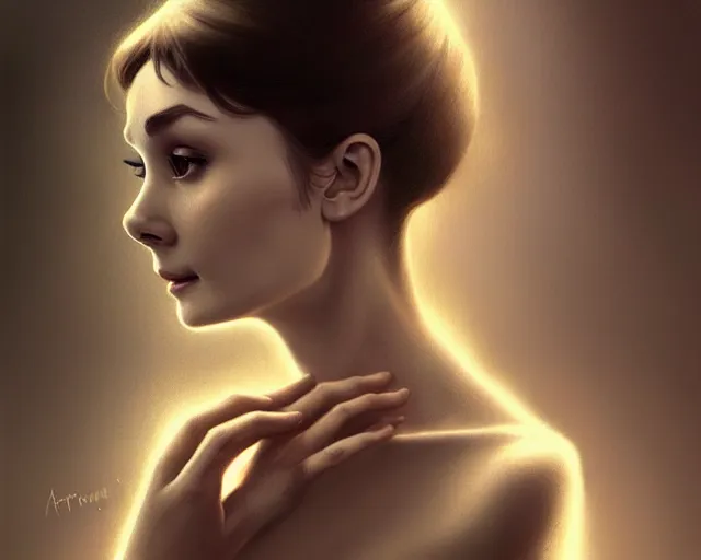 Image similar to photography of audrey hepburn, deep focus,, intricate, elegant, highly detailed, digital painting, artstation, concept art, matte, sharp focus, illustration, art by artgerm and greg rutkowski and alphonse mucha