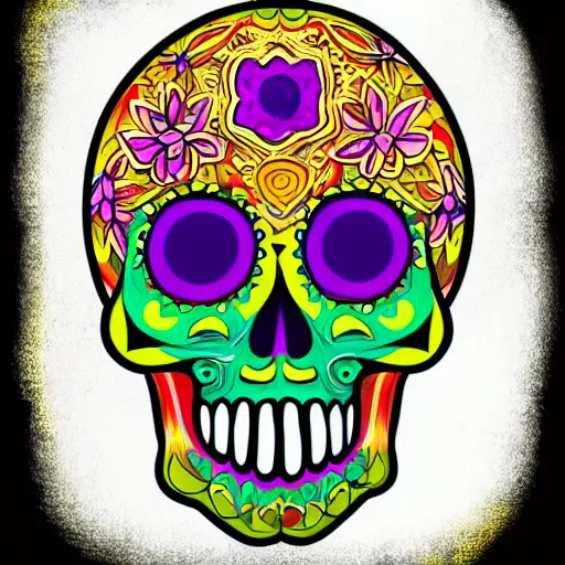 Image similar to fancy colourful skull