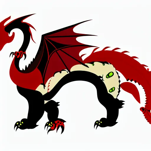 Image similar to vector art of welsh dragon and panda mixed, intercrossed, chimera, adobe illustrator