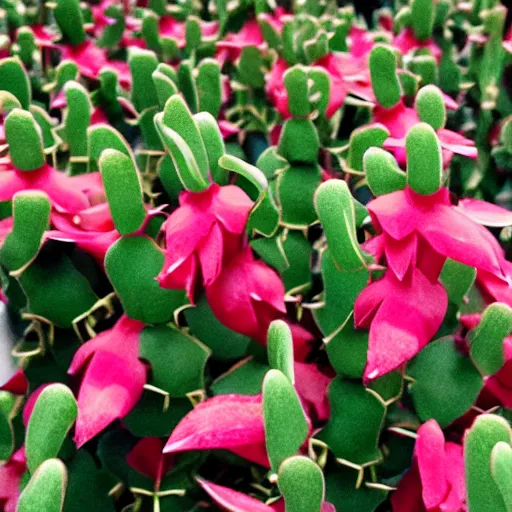 Prompt: christmas cactus flowers