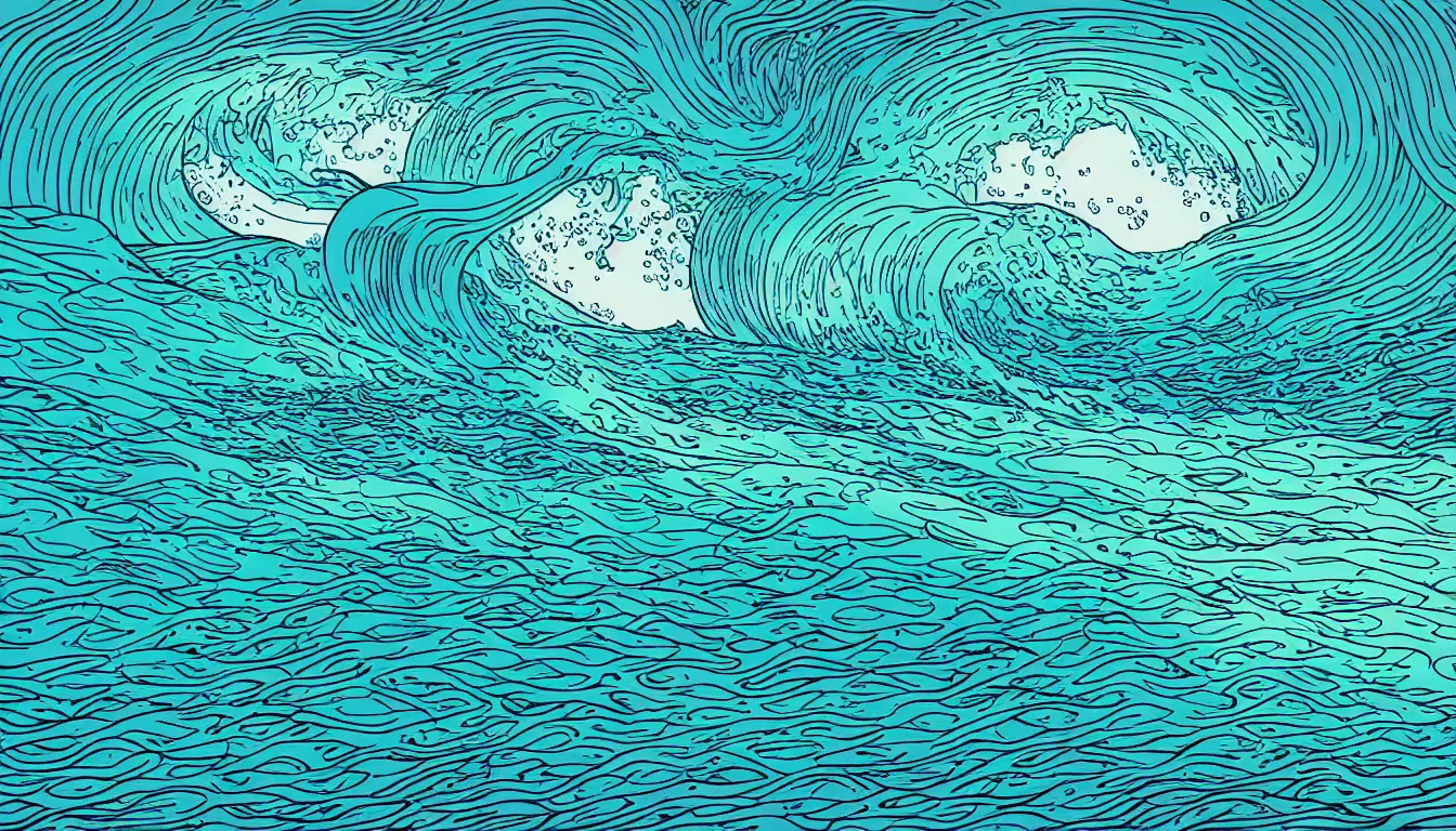 Image similar to ocean wave by Kilian Eng, minimalist, detailed