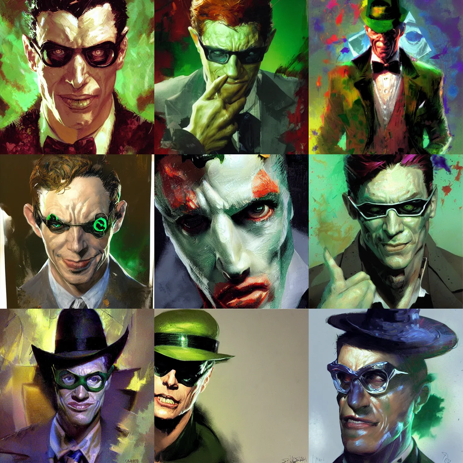 Prompt: the riddler painted by craig mullins