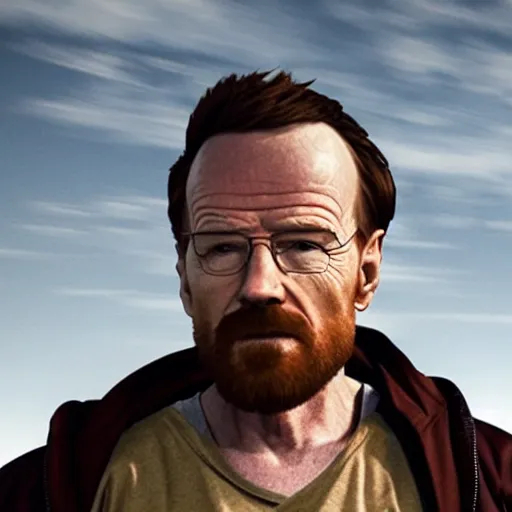 Image similar to Live Action Still of Bryan Cranston dressed as and playing Jesse Pinkman in Breaking Bad, real life, hyperrealistic, ultra realistic, realistic, highly detailed, epic, HD quality, 8k resolution, body and headshot, film still