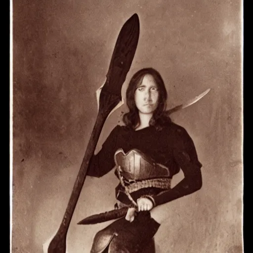 Image similar to photo of a female executioner warrior with a giant axe