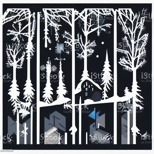 Image similar to winter - themed vector art panel for cnc plasma, laser, stencil, unique winter design