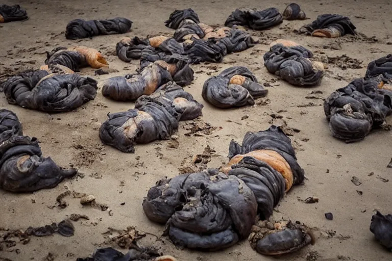 Image similar to croissant graveyard, in a dark and gritty version from the makers of mad max fury road