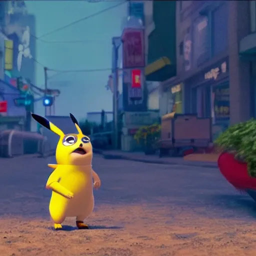 Prompt: Pikachu As seen in Pixar animated movie Wall-e 4K quality super realistic
