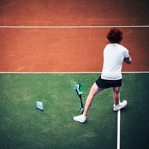 Image similar to portrait of nosferatu playing alone tennis, sport photography