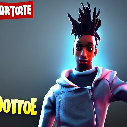 Prompt: playboi carti in fortnite 4 k detailed super realistic