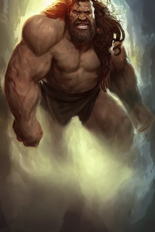 Prompt: clear portrait hulking herculean ogre jesus christ, background hyper detailed, character concept, full body, dynamic pose, glowing lights intricate, elegant, highly detailed, digital painting, artstation, concept art, sharp focus, illustration, van baarle lois and sanderson ruth