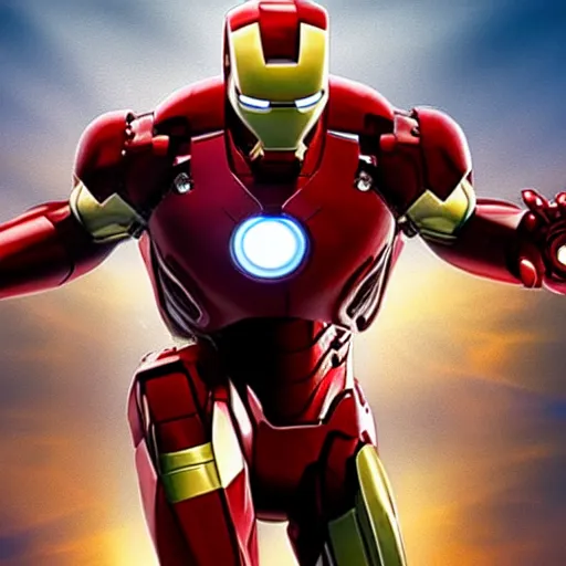 Image similar to Iron Man in a Jesus pose 4K quality superrealistic