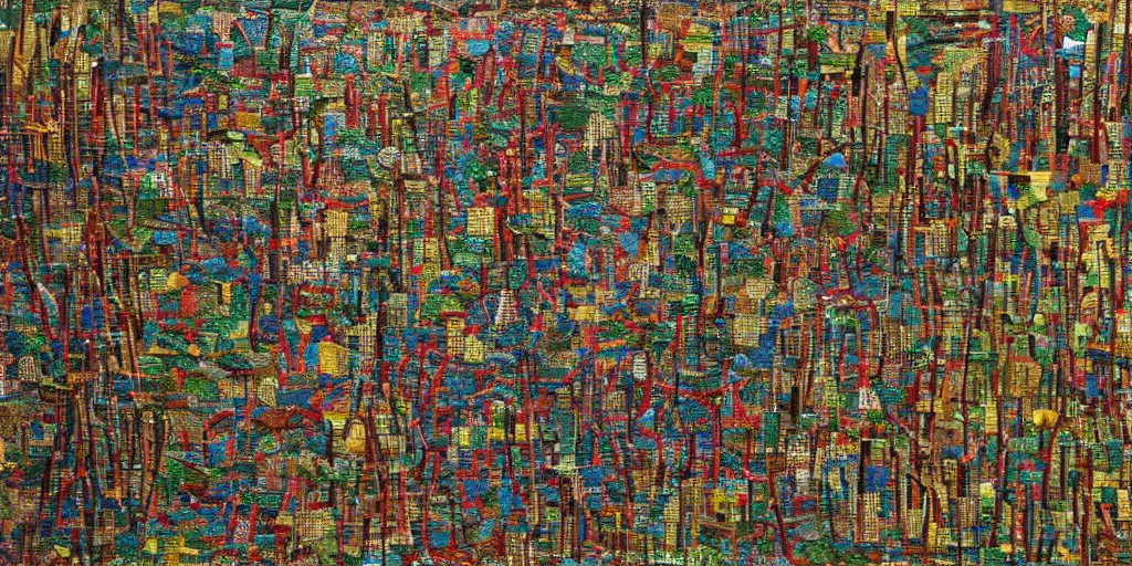 Image similar to the garden of eden by el anatsui