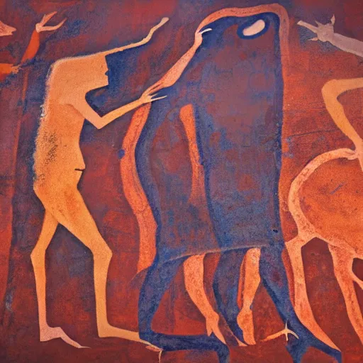 Image similar to Among Us cave painting,4k quality