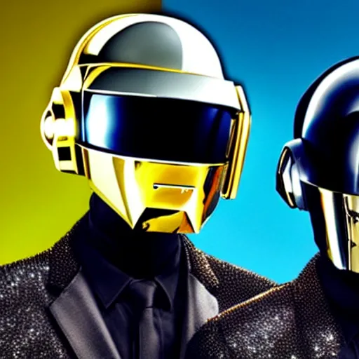 Image similar to daft punk helmets, pixar