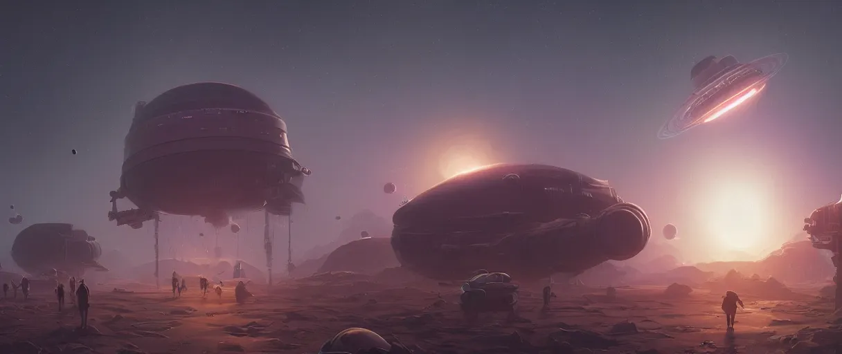 Image similar to concept art, deep space exploration, drifting in space, the expanse, dreamy, very large scales, cinematic lighting, 4k, widescreen ratio, in the style of simon stalenhag